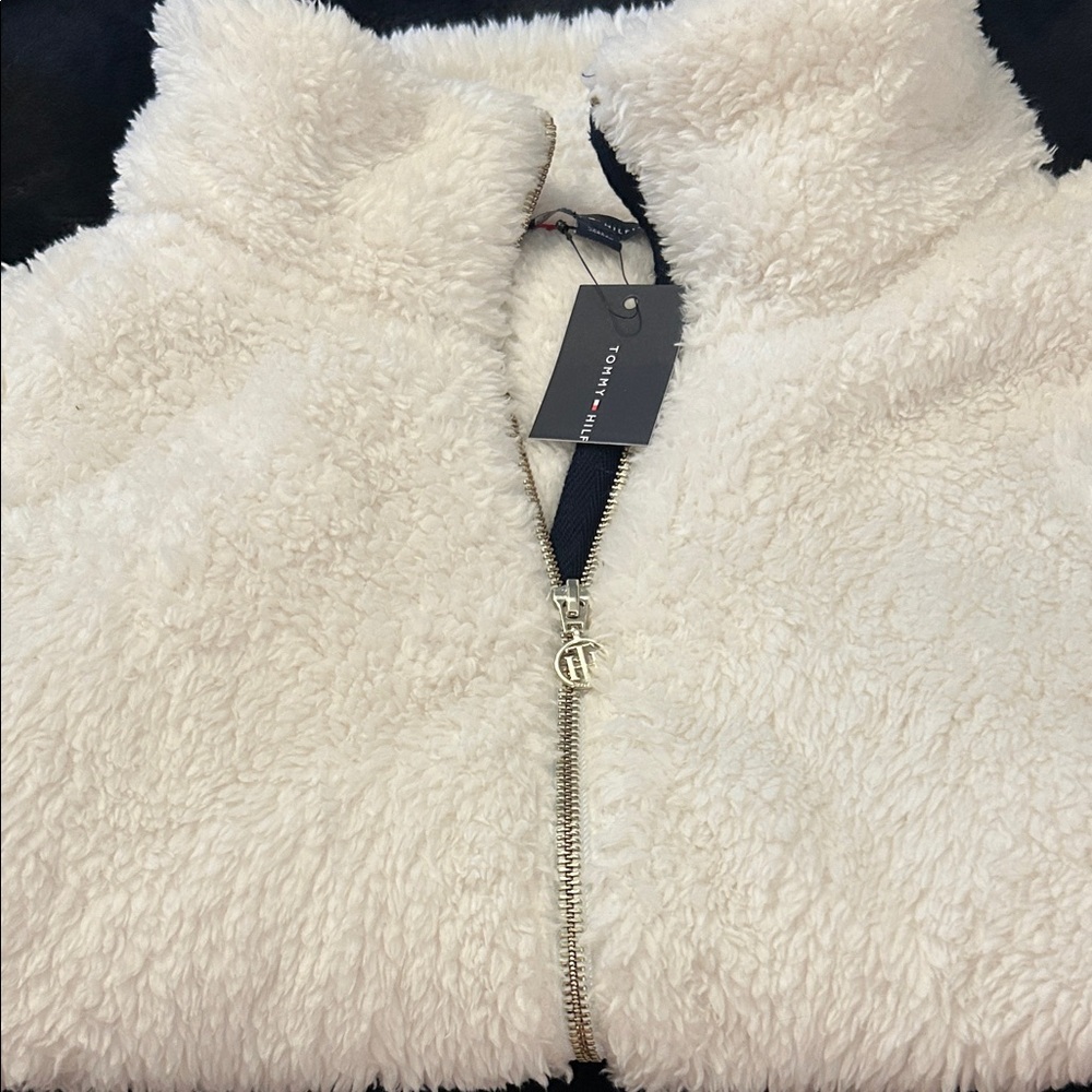 Tommy Hilfiger Women's White Teddy Jacket